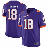 Clemson Tigers 18 Jadar Johnson Purple Nike College Football Jersey Dzhi,baseball caps,new era cap wholesale,wholesale hats